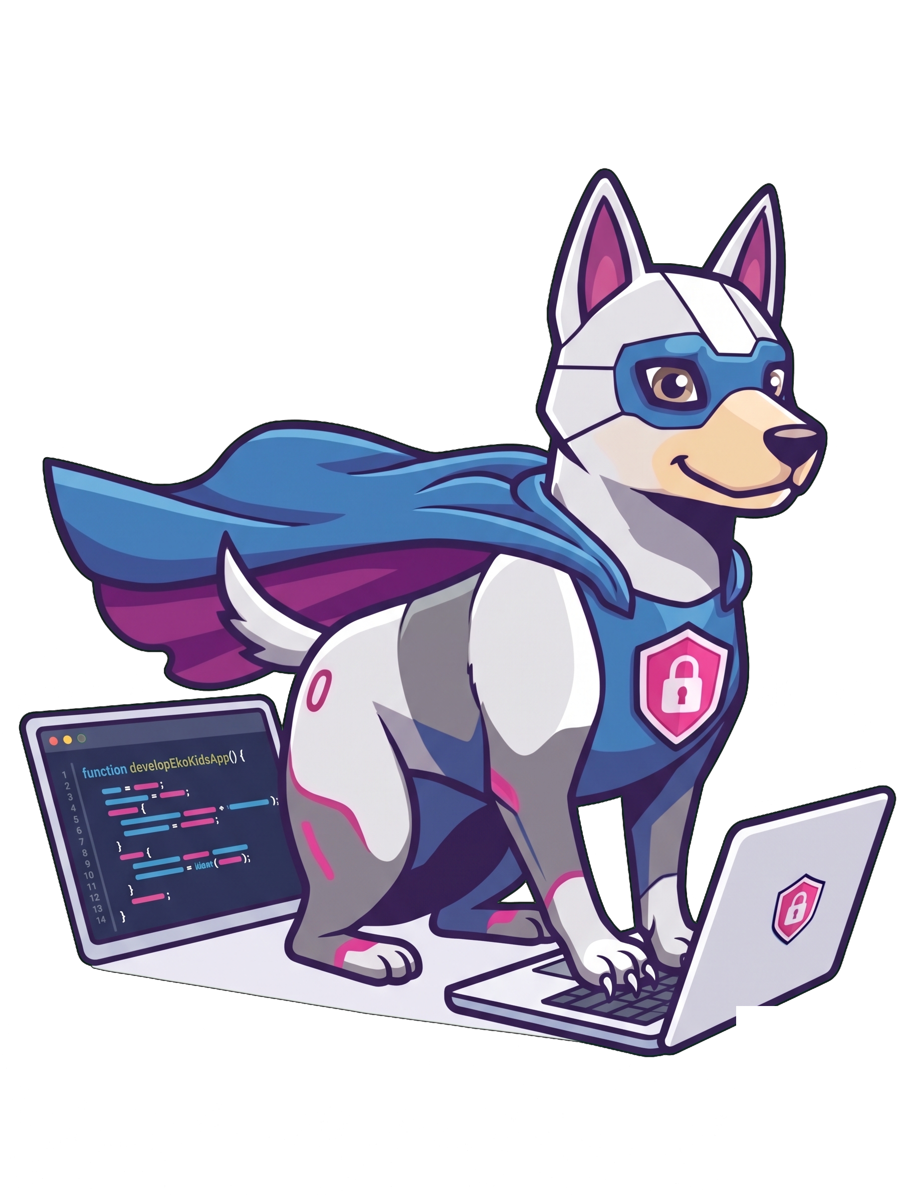 Kodi frente a una compu, escribiendo sus primeras líneas de código