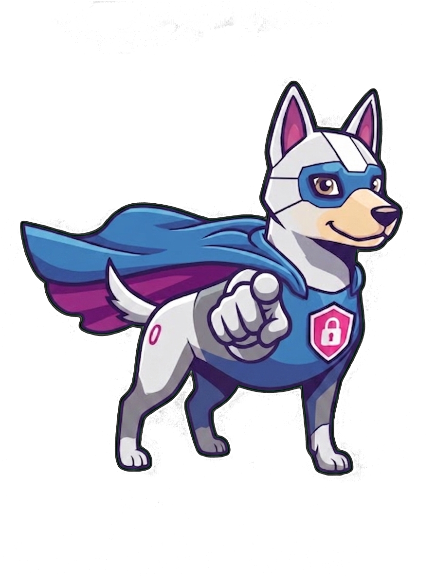 La mascota de EkoKids señalando la inscripción